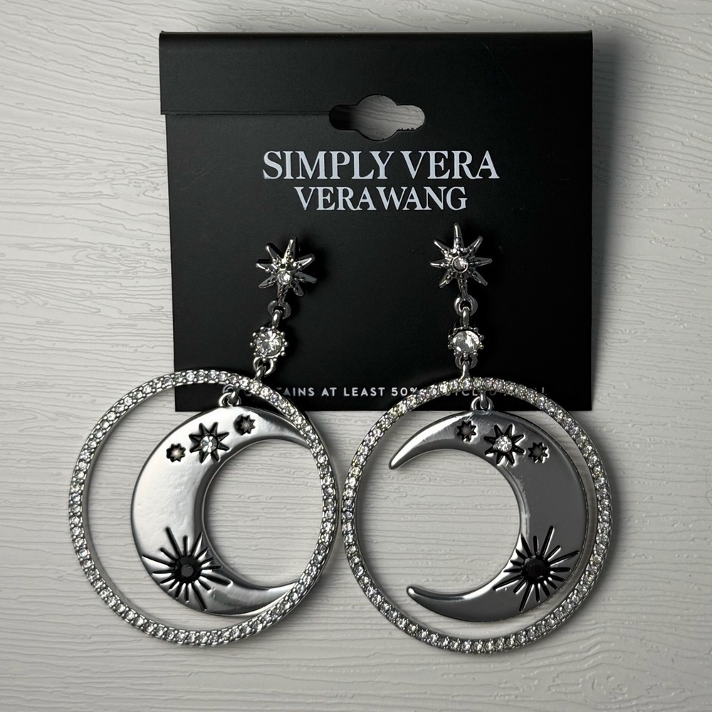 Simply Vera - Vera Wang Moon Star Orbital Drop earrings NWT